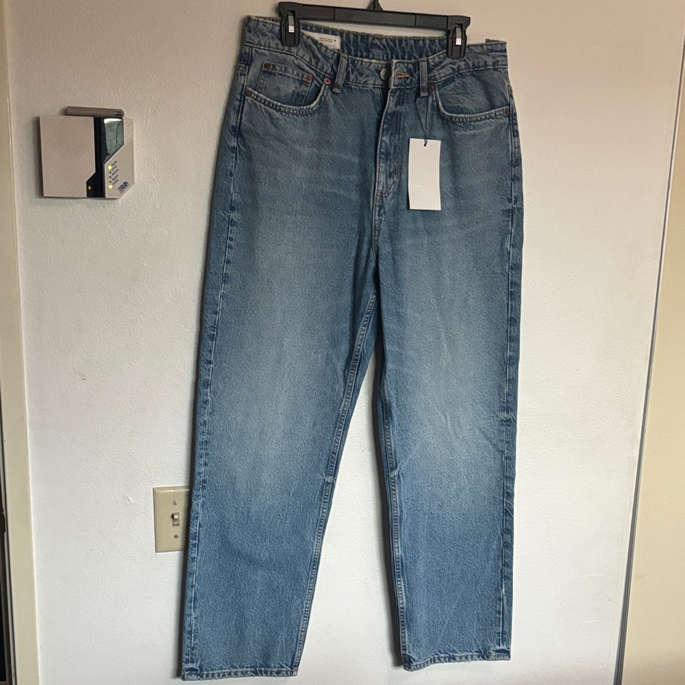 Zara Women's Blue Straight Leg Jeans